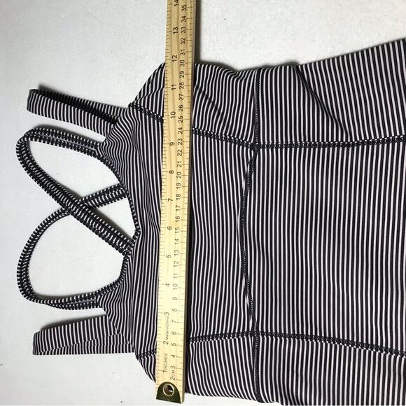 Lululemon happy strappy criss cross tank top 4 pink black striped athleisure - Picture 7 of 10